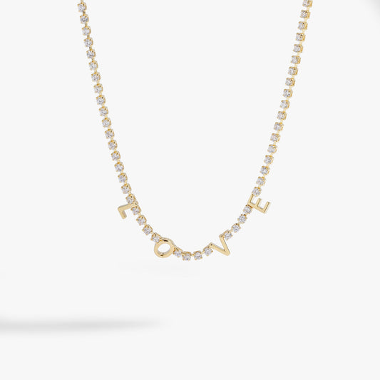 LOVE Crystal Tennis Necklace - Alex and Ani - Front View