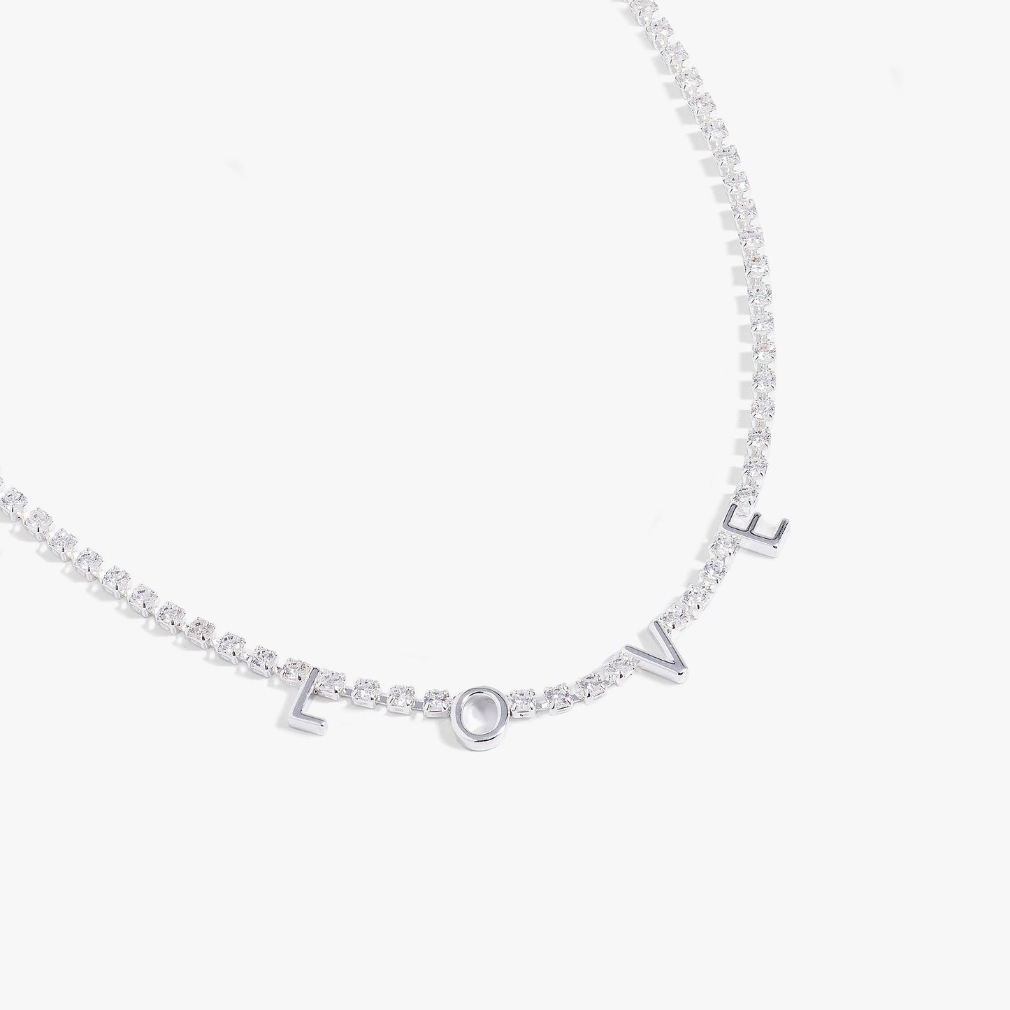 LOVE Crystal Tennis Necklace - Alex and Ani