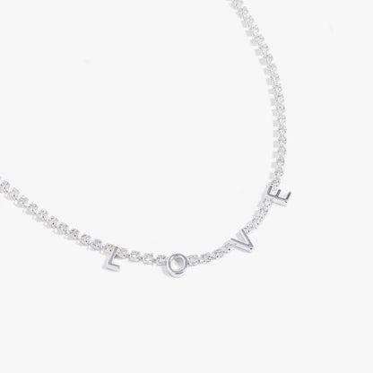 LOVE Crystal Tennis Necklace - Alex and Ani - Detail View 4