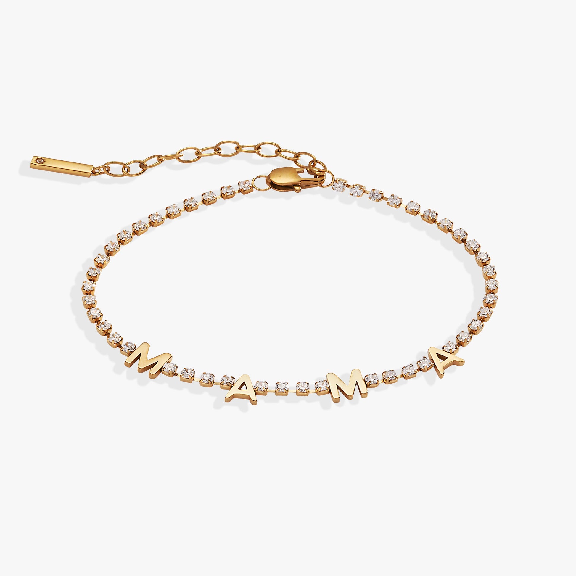 MAMA Crystal Tennis Bracelet - Alex and Ani - Front View