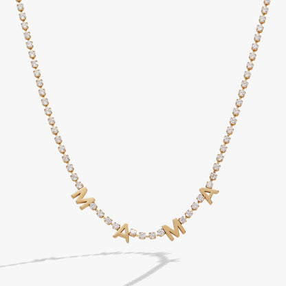 MAMA Crystal Tennis Necklace - Alex and Ani - Front View