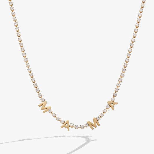 MAMA Crystal Tennis Necklace - Alex and Ani - Front View