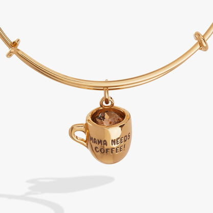 'Mama Needs Coffee' Mug Charm Bangle - Alex and Ani - Front View