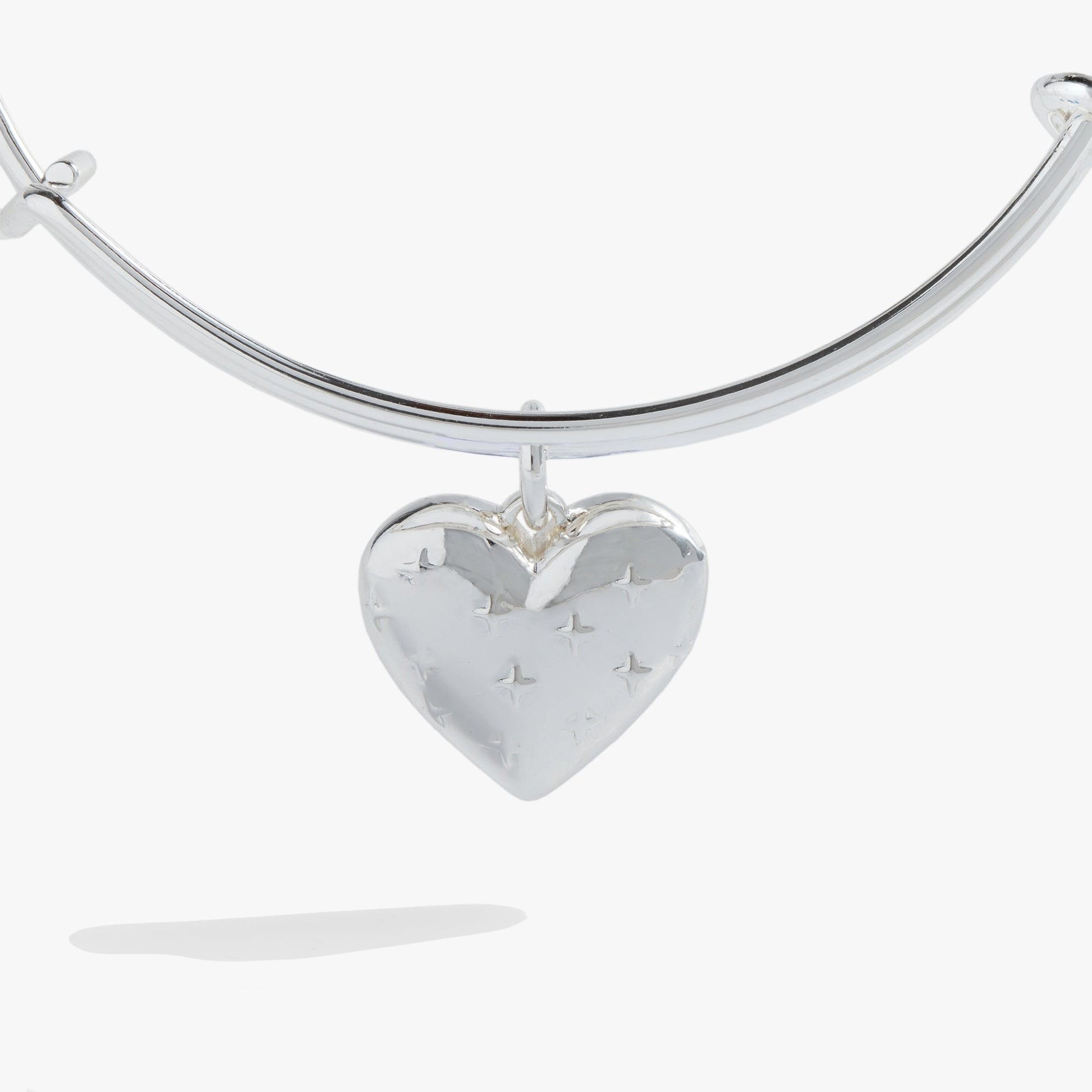 Silver Metal Heart Charm Bangle - Alex and Ani - Back View