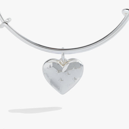 Silver Metal Heart Charm Bangle - Alex and Ani - Back View