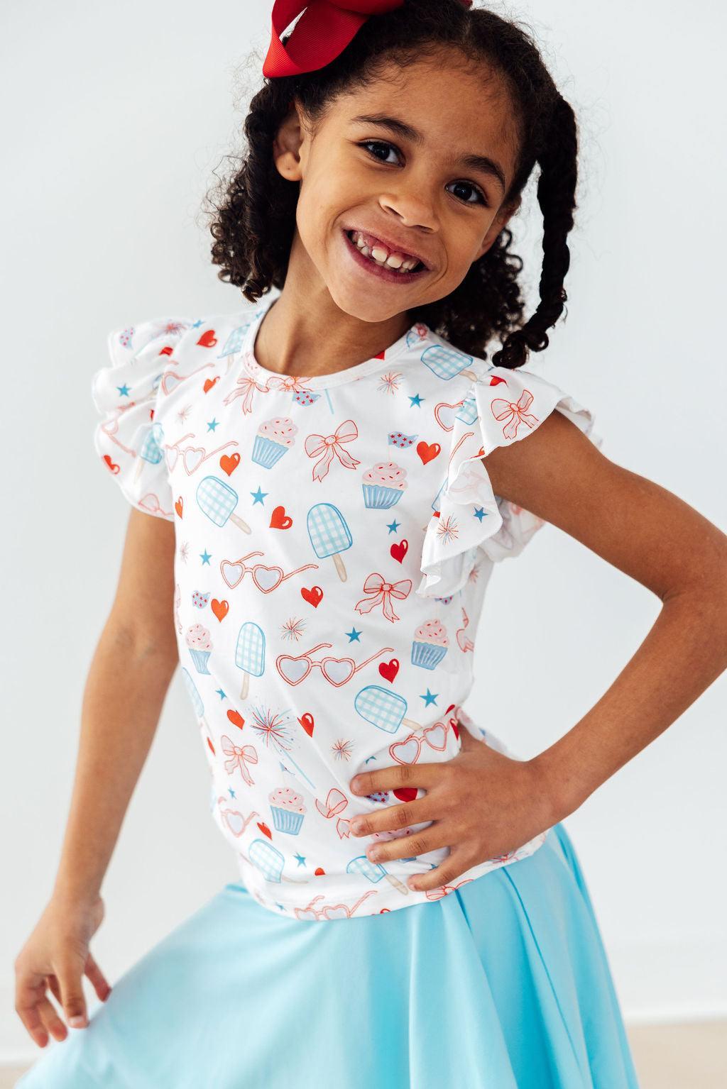 Red, White, & Sweet Ruffle Tee