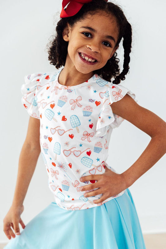 Red, White, & Sweet Ruffle Tee