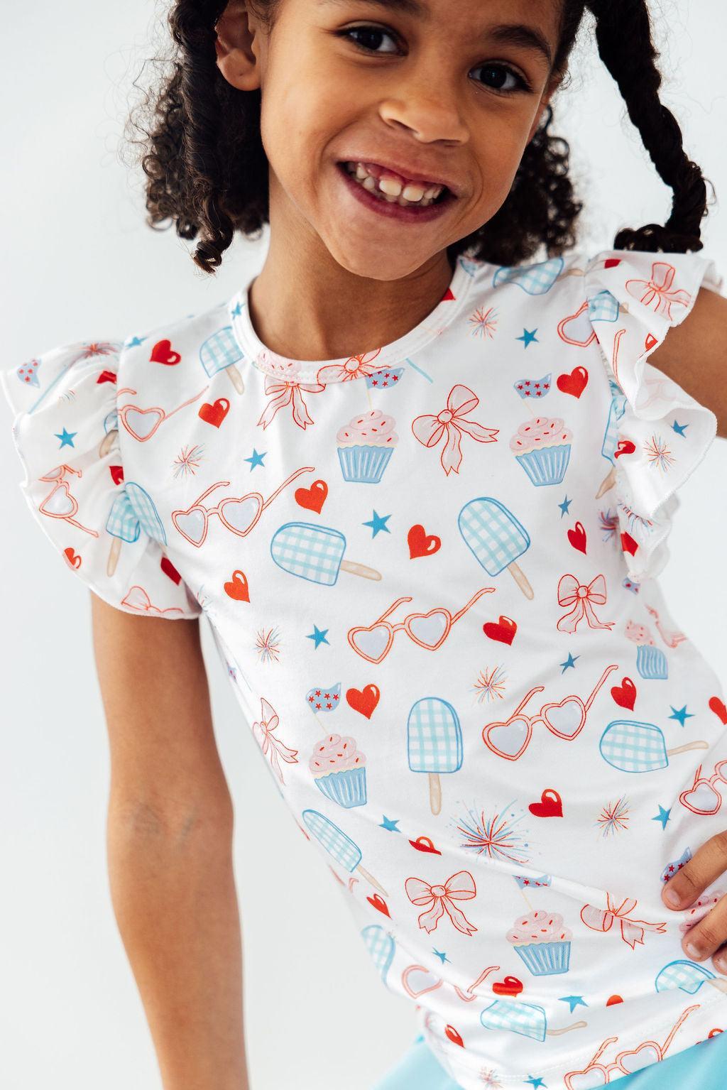 Red, White, & Sweet Ruffle Tee
