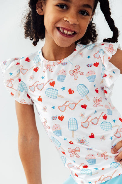 Red, White, & Sweet Ruffle Tee