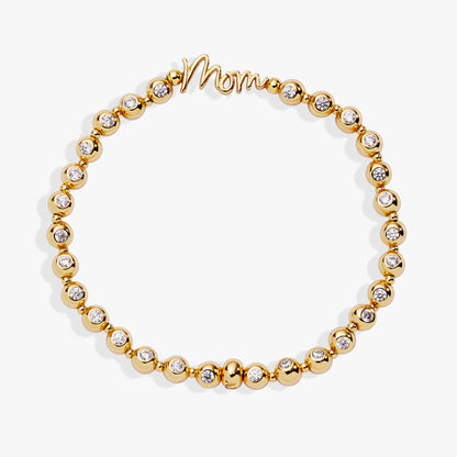 Mom Elongated Crystal Stretch Bracelet - Alex and Ani - Front View