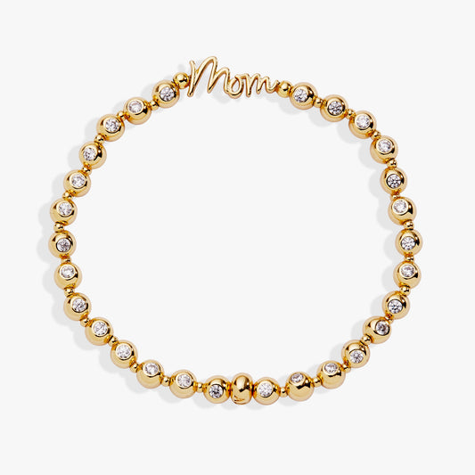 Mom Elongated Crystal Stretch Bracelet - Alex and Ani - Front View