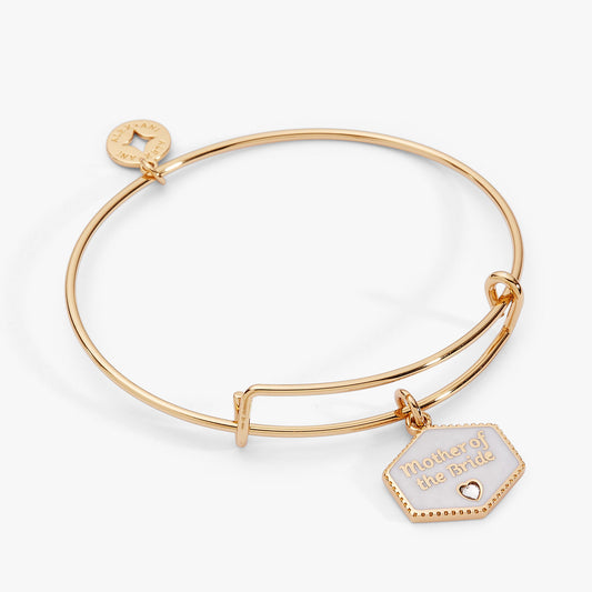 Mother of the Bride Mother of Pearl Charm Bangle - Alex and Ani - Front View