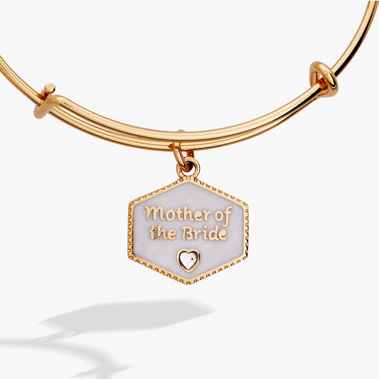 Mother of the Bride Mother of Pearl Charm Bangle - Alex and Ani - Back View