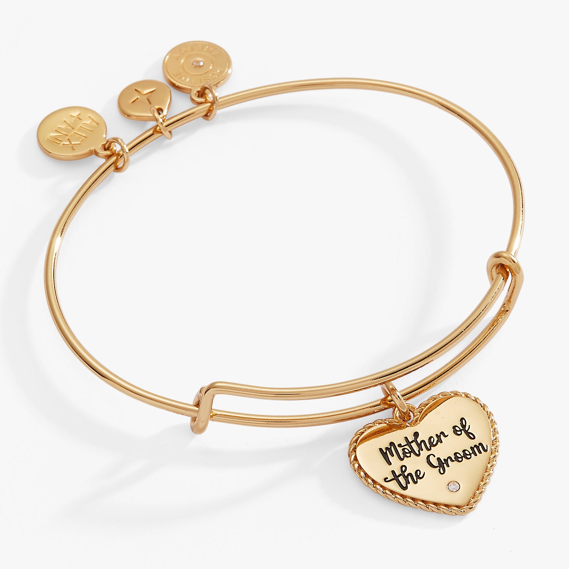 Mother of the Groom Heart Bangle - Front View