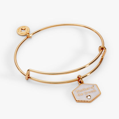 Mother of the Groom Mother of Pearl Charm Bangle - Alex and Ani - Front View