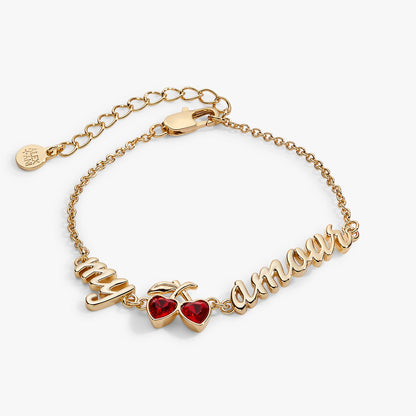 'My Cherry Amour' In-Line Chain Bracelet - Front View
