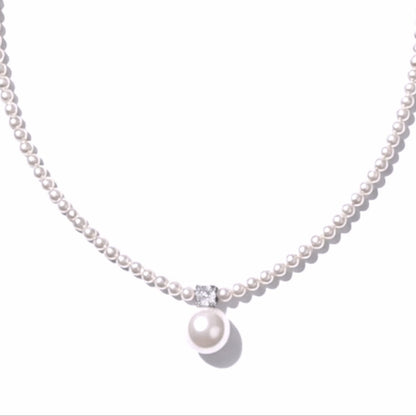 Faux Pearl Pendant Necklace - Back View