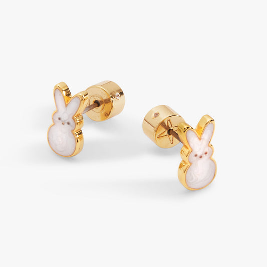 PEEPS® White Pearlized Bunny Studs - Alex and Ani - Front View