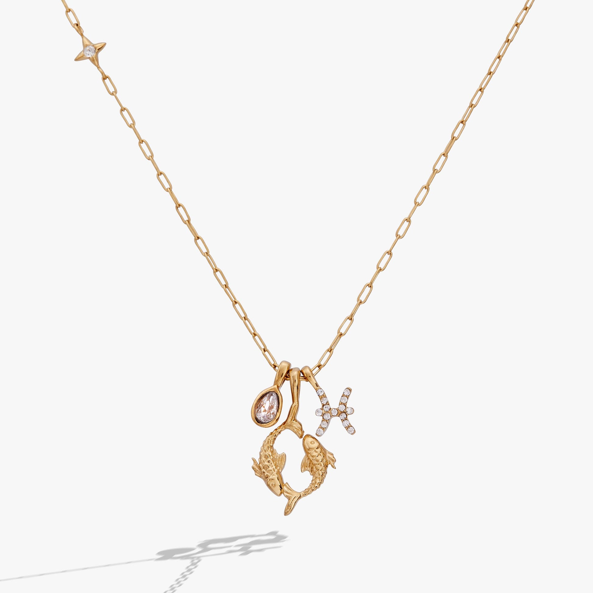 Pisces Zodiac Charm Cluster Necklace - Alex and Ani - Front View