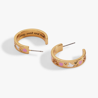'Pray, Wait and Trust' Hoop Earrings - Alex and Ani - Side View