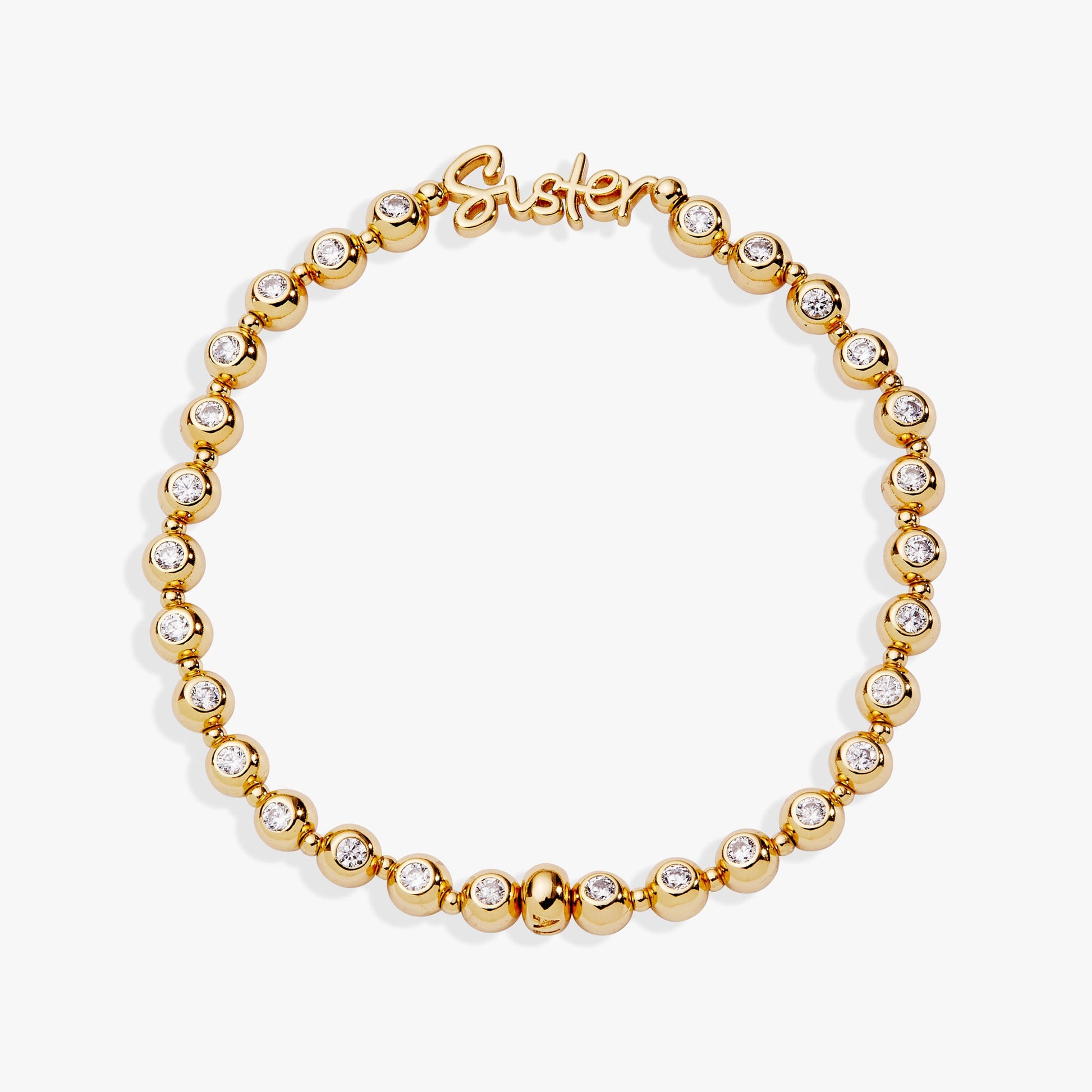Sister Elongated Crystal Stretch Bracelet - Alex and Ani - Front View