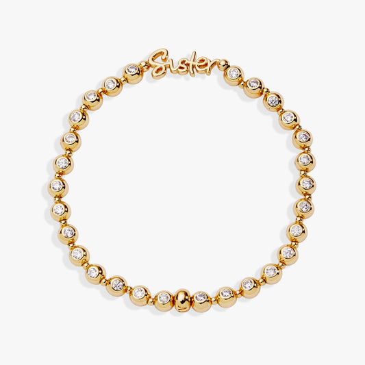 Sister Elongated Crystal Stretch Bracelet - Alex and Ani - Front View