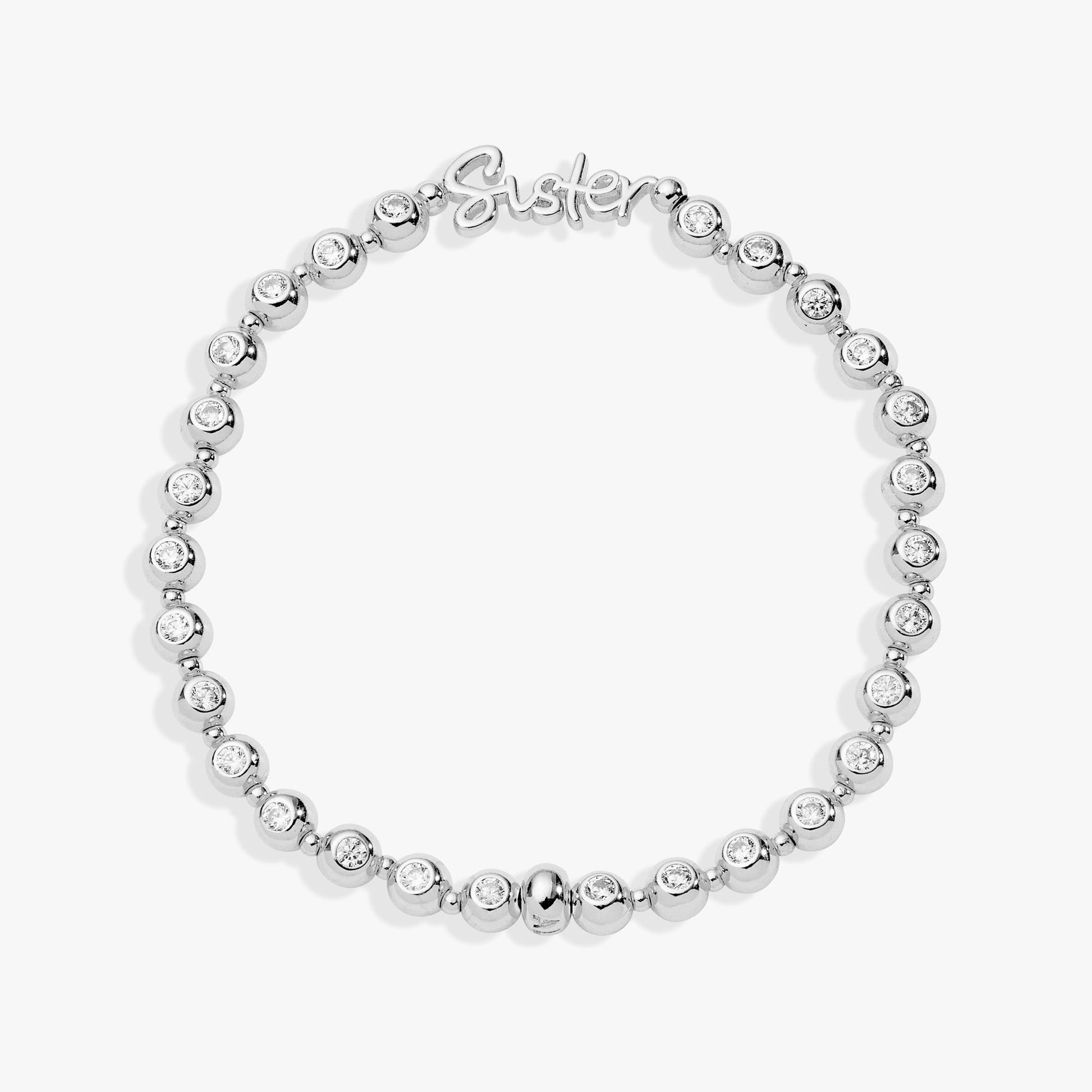 Sister Elongated Crystal Stretch Bracelet - Alex and Ani - Side View