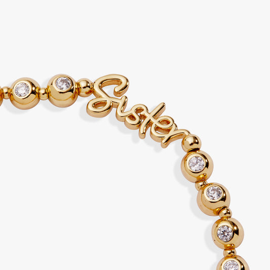 Sister Elongated Crystal Stretch Bracelet - Alex and Ani - Back View