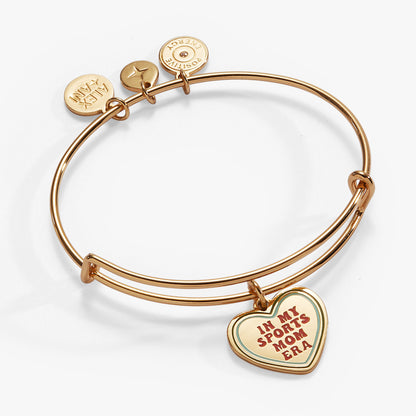 'In My Sports Mom Era' Heart' Charm Bangle - Front View