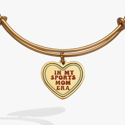 'In My Sports Mom Era' Heart' Charm Bangle - Side View