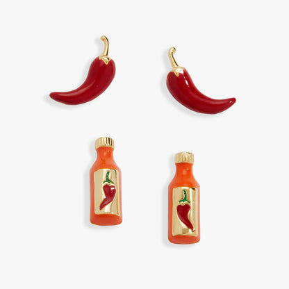 Taco Hot Sauce & Pepper Stud Set - Alex and Ani
