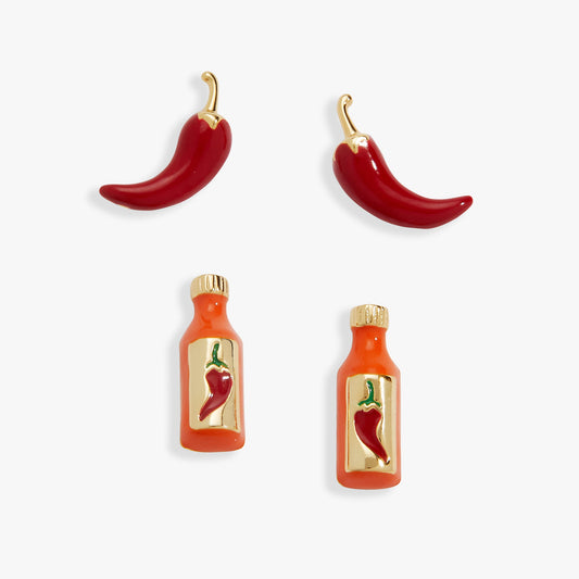 Taco Hot Sauce & Pepper Stud Set - Alex and Ani