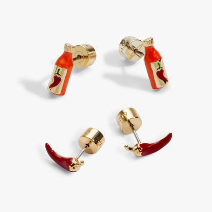 Taco Hot Sauce & Pepper Stud Set - Alex and Ani