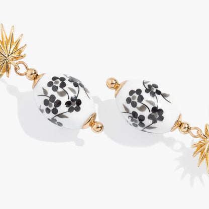 Toile and Palm Drop Earrings - Alex and Ani - Back View