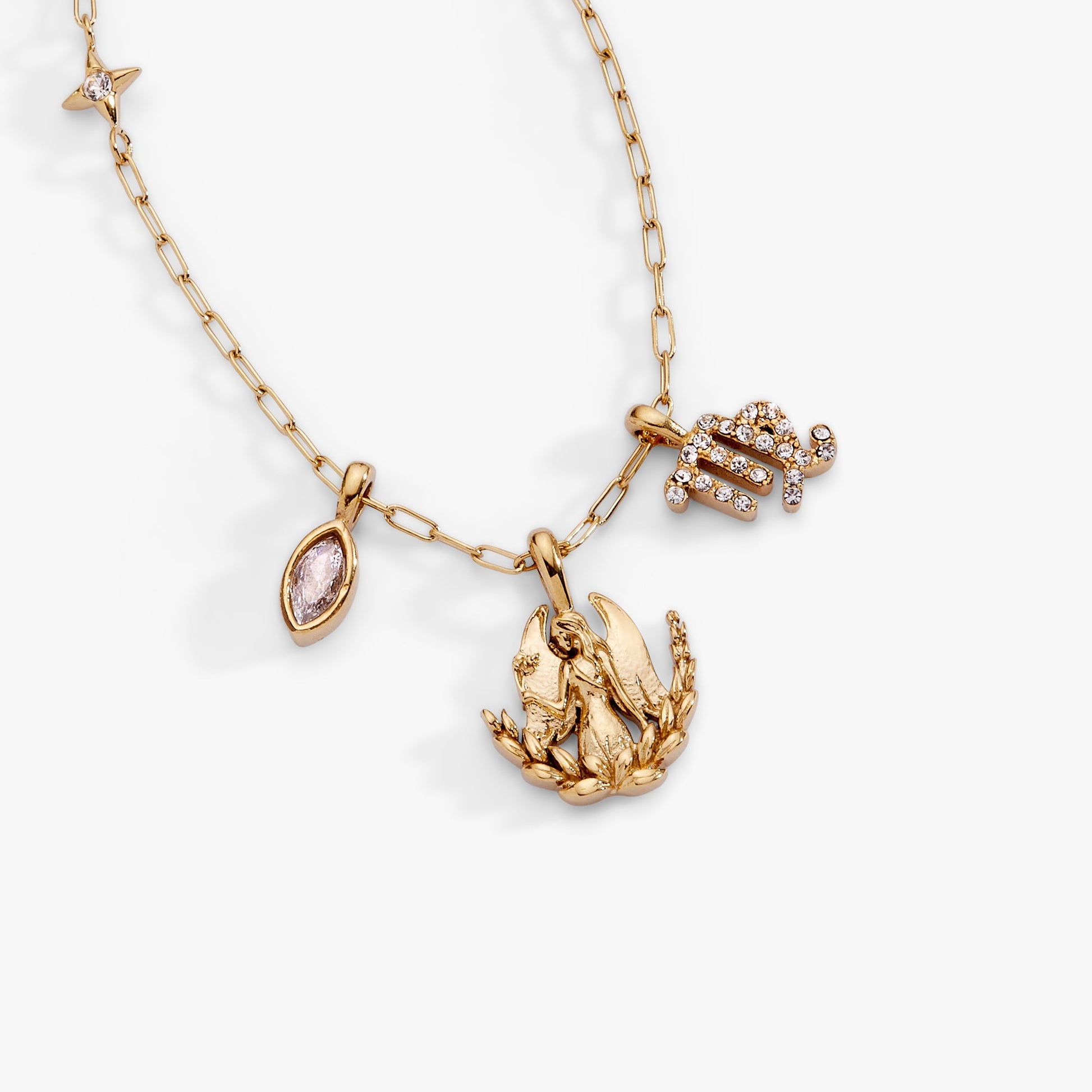 Virgo Zodiac Charm Cluster Necklace - Alex and Ani - Side View