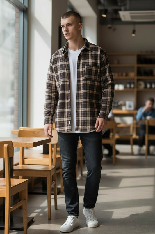 Men's Classic Plaid Buttoned Shirt