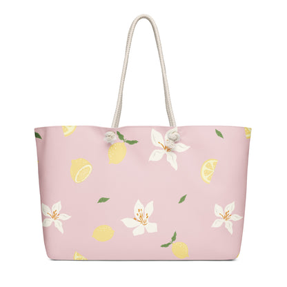 Pink Lemonade Oversized Weekender Bag - Front View