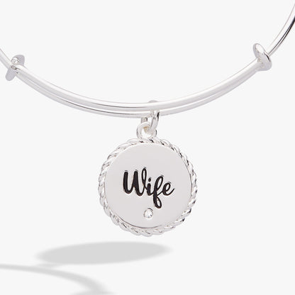 Wife 'True Love Stories Never Have Endings' Charm Bangle - Detail View 6