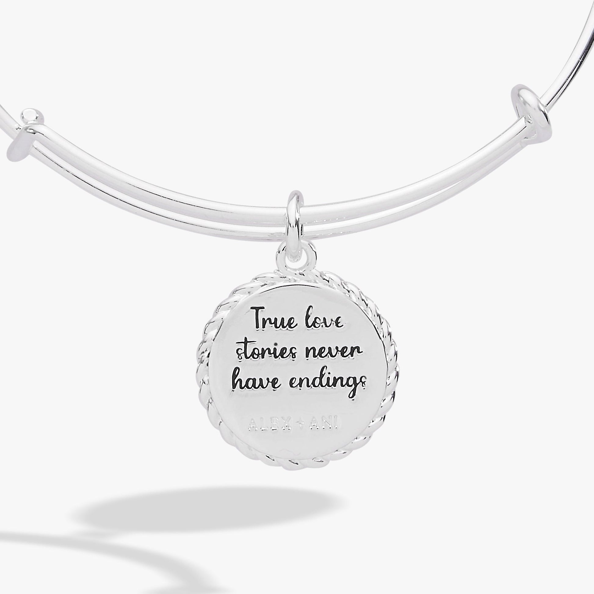 Wife 'True Love Stories Never Have Endings' Charm Bangle - Detail View 5