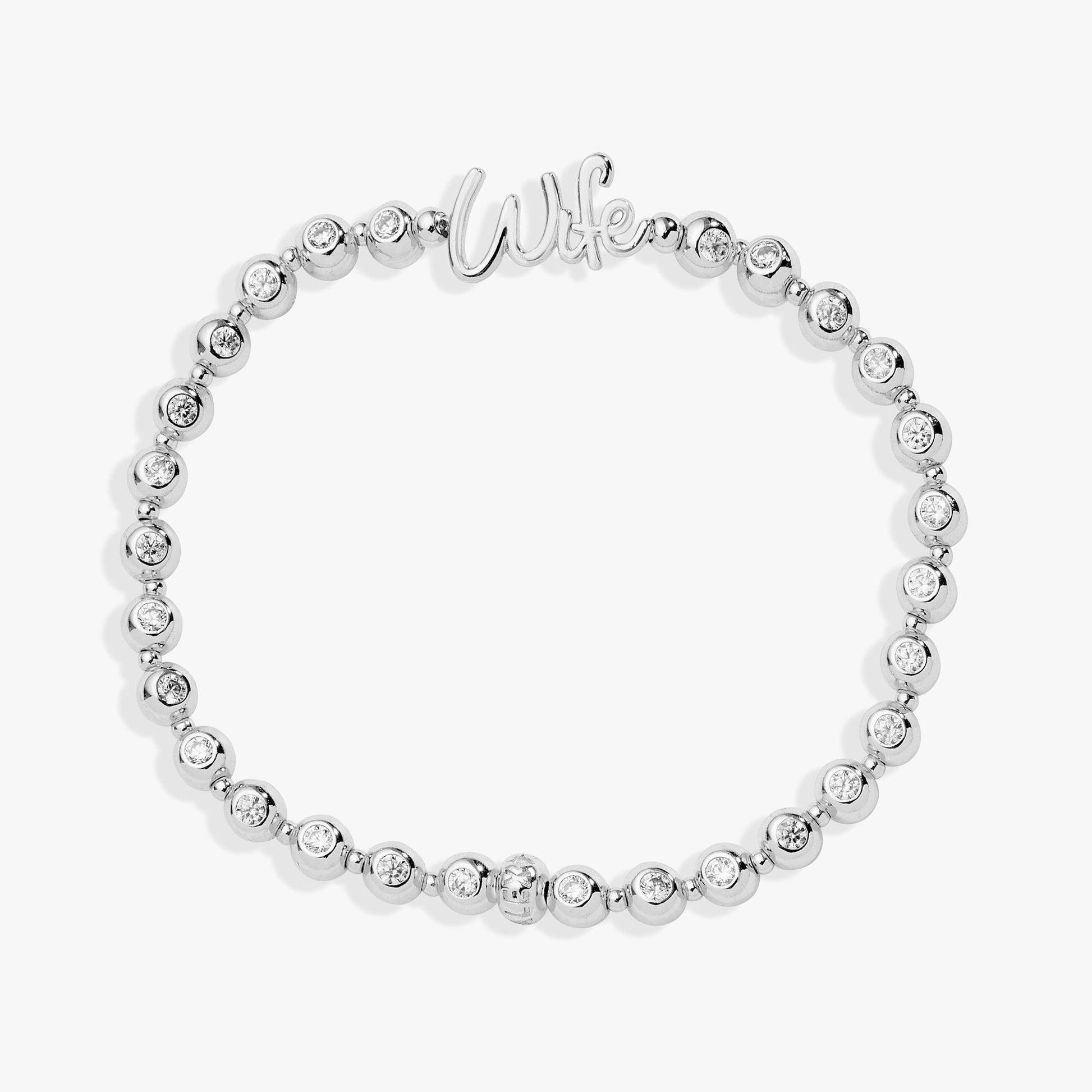 Wife Elongated Crystal Stretch Bracelet - Side View
