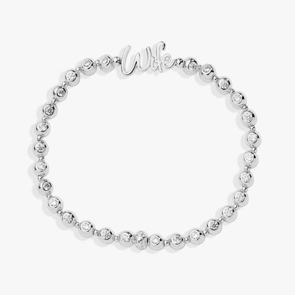 Wife Elongated Crystal Stretch Bracelet - Side View