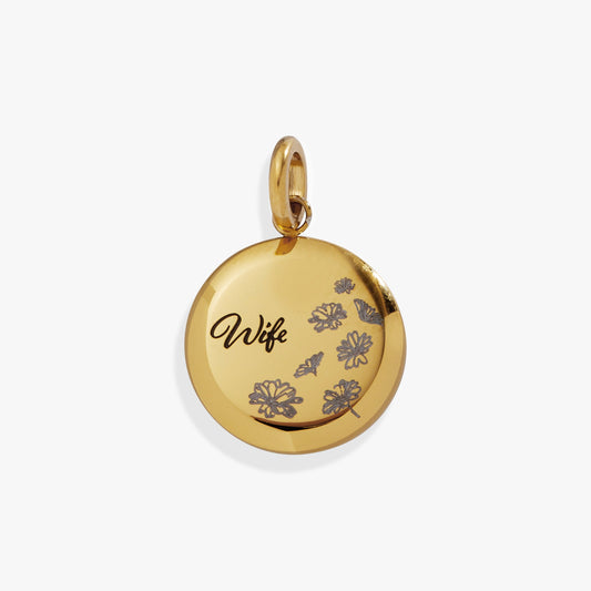Wife Flower Disc Charm - Alex and Ani - Front View