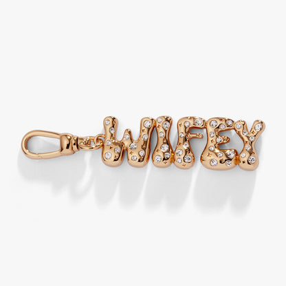 'Wifey' Bubble Crystal Clip Charm - Alex and Ani - Side View
